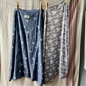 4-in-1 Nursing Cover, Car Seat Cover, Shopping Cart Cover and Infinity Scarf x2